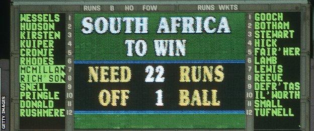 South Africa scoreboard