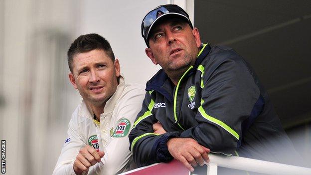 Michael Clarke (left) and Darren Lehmann