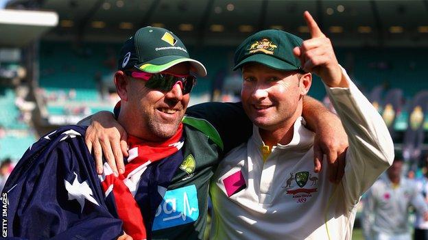 Darren Lehmann (left) and Michael Clarke