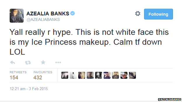 Azealia Banks Twitter page