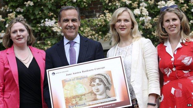 Mary Macleod MP, Mark Carney, Governor of the Bank of England, Stella Creasy MP and Caroline Criado-Perez.