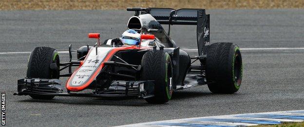 Fernando Alonso during pre-season testing at the Jerez racetrack