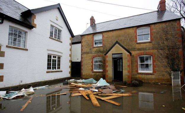 Flooded houses