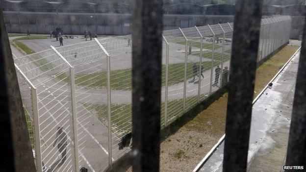 The courtyard at Fleury-Merogis prison