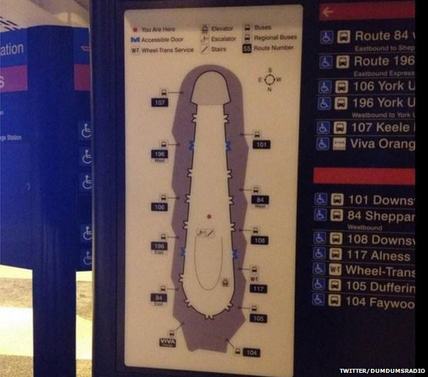 Penis shaped bus map