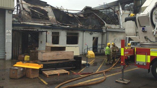 Fire damage at Dowty factory near Gloucestershire Airport