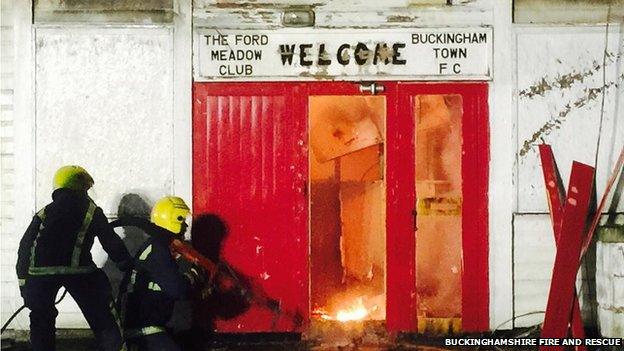 Buckingham Town Football Club fire