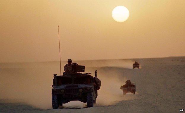 Humvees in Saudi Arabia 1990