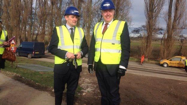 Deeside Enterprise Zone board chairman David Jones with Carwyn Jones