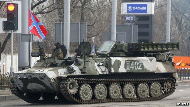 Pro-Russian rebel Strela-10 air defence system, Donetsk, 3 Feb 15