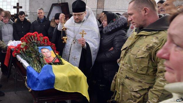 Soldier's funeral in Kiev, 2 Feb 15