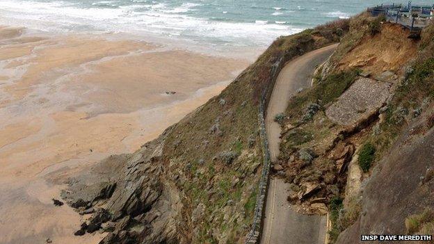 Great Western Beach road landslide