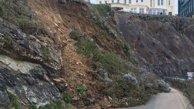 Great Western Beach road landslide