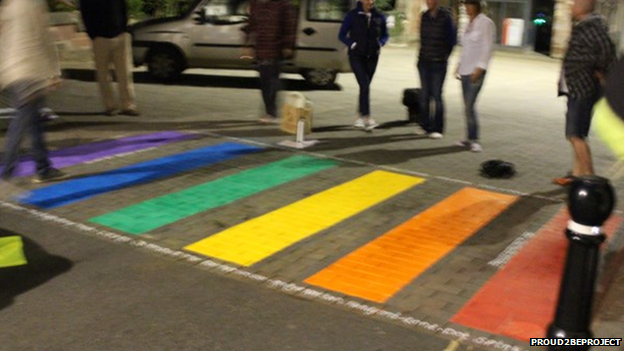 Rainbow zebra crossing