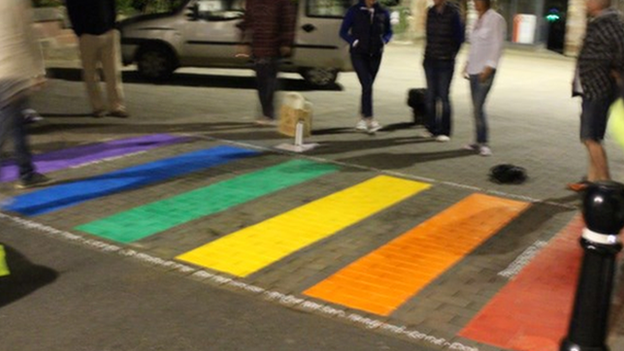 Rainbow zebra crossing