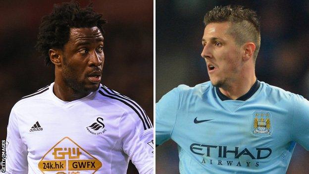 Wilfried Bony and Stevan Jovetic