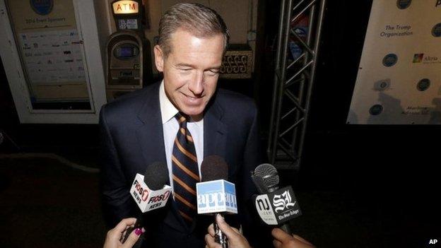 Television journalist Brian Williams arrives at the Asbury Park Convention Hall during red carpet arrivals prior to the New Jersey Hall of Fame inductions, in Asbury Park, N.J 13 November 2014