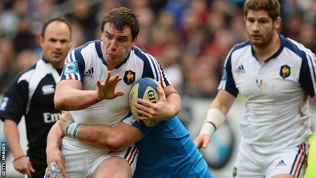 France rugby white change shirts against Italy in March 2014