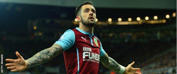 Burnley striker Danny Ings