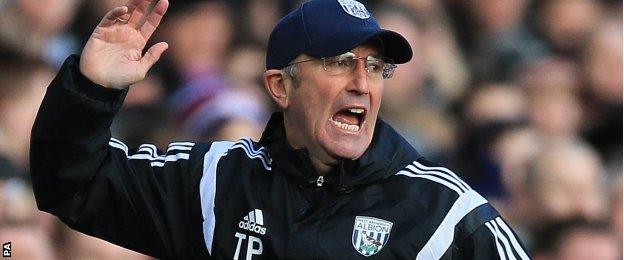 West Brom head coach Tony Pulis