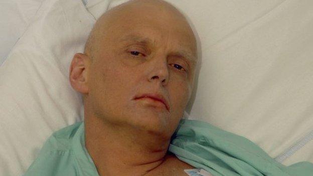 Alexander Litvinenko in hospital ward prior to his death