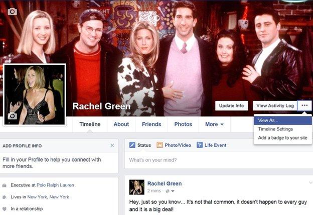 Rachel Green's Facebook account