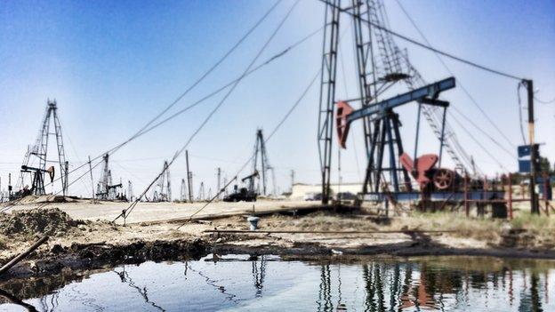 Balakhani oil field, in Azerbaijan