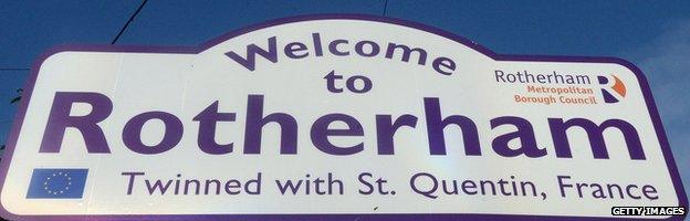 Welcome to Rotherham sign