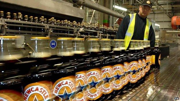 Newcastle Brown Ale bottles