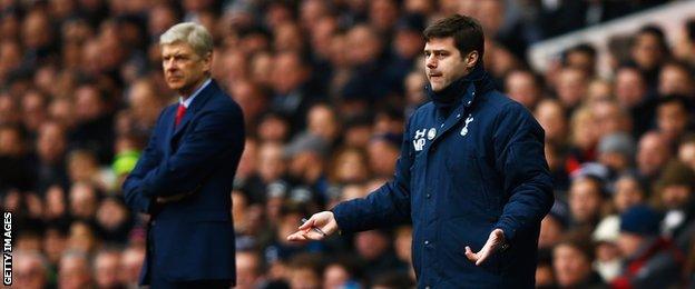 Arsenal boss Arsene Wenger (left) and Tottenham manager Mauricio Pochettino (right)