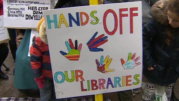 Hands off our libraries banner