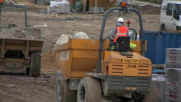 Digger on a building site