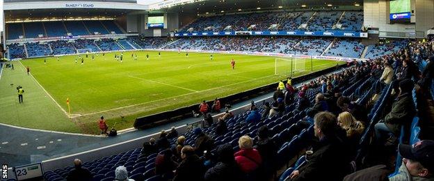 Just 11,422 were at Ibrox for the Scottish Cup last 16 tie.