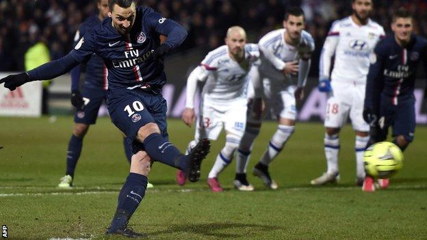 Zlatan Ibrahimovic levelled with a penalty for PSG