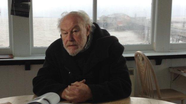 Timothy West next to Birnbeck Pier