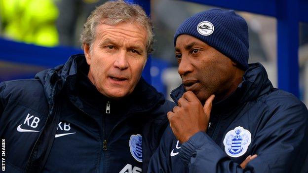 QPR caretaker manager Chris Ramsey (right) and coach Kevin Bond