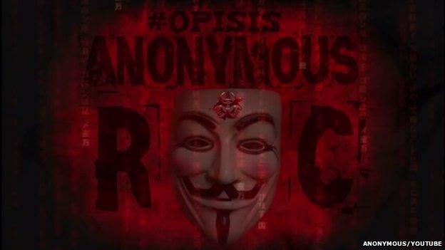 A mask appears on a red background with the word anonymous shown