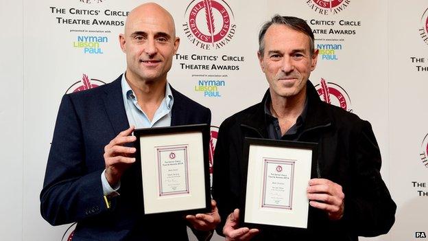 Mark Strong and director Ivo van Hove at the Critcs' Circle Theatre Awards