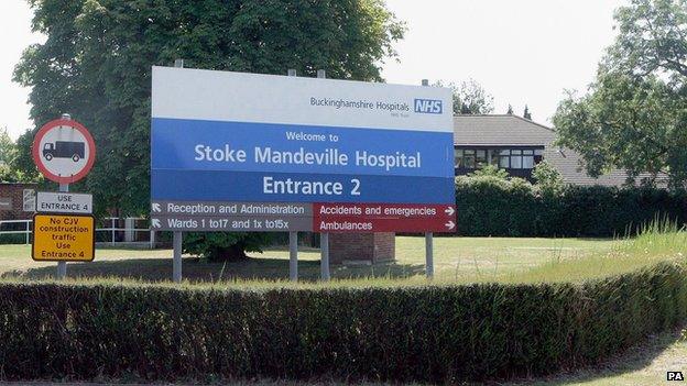 Stoke Mandeville Hospital sign (file photo from 2006)