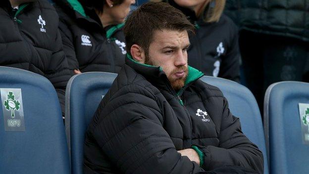 Sean O'Brien looks despondent after being forced to sit out Ireland's win over Italy