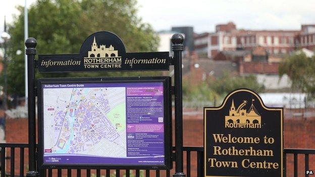 Signs in Rotherham town centre