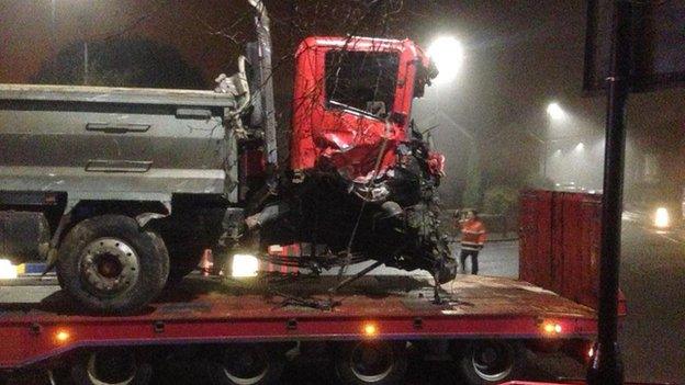 Lorry taken from scene of crash