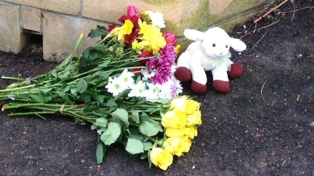 Flowers at scene of crash