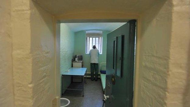 Prisoner in his cell