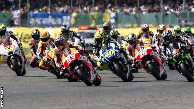 Start of the 2014 British MotoGP