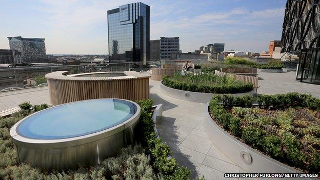 A roof terrace at the library