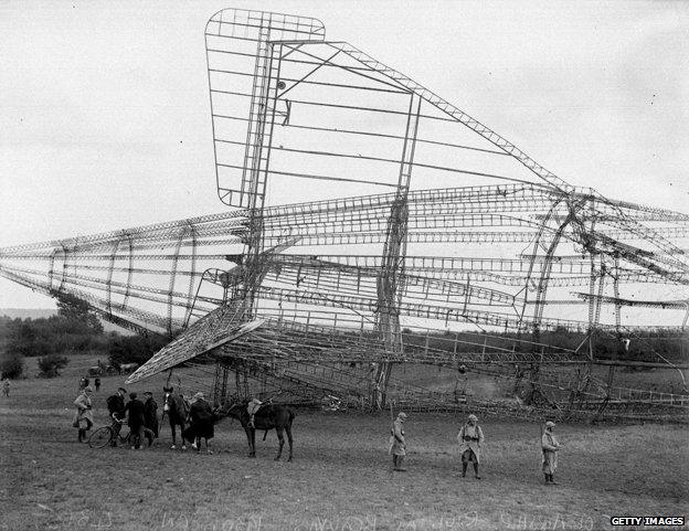 Wreckage from the R101 crash site in Beauvais, France