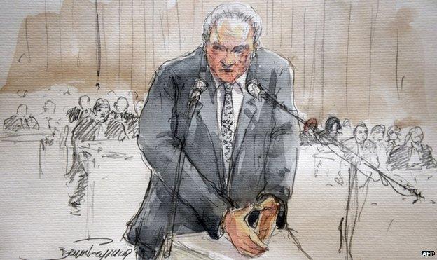 Court sketch of Dominique Strauss-Kahn (10 Feb)