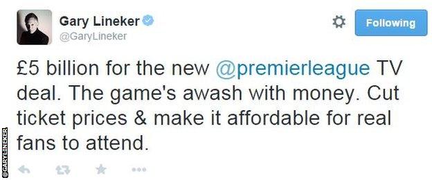 Gary Lineker Tweet