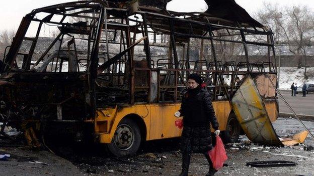 Bus station in Donetsk (11 Feb)